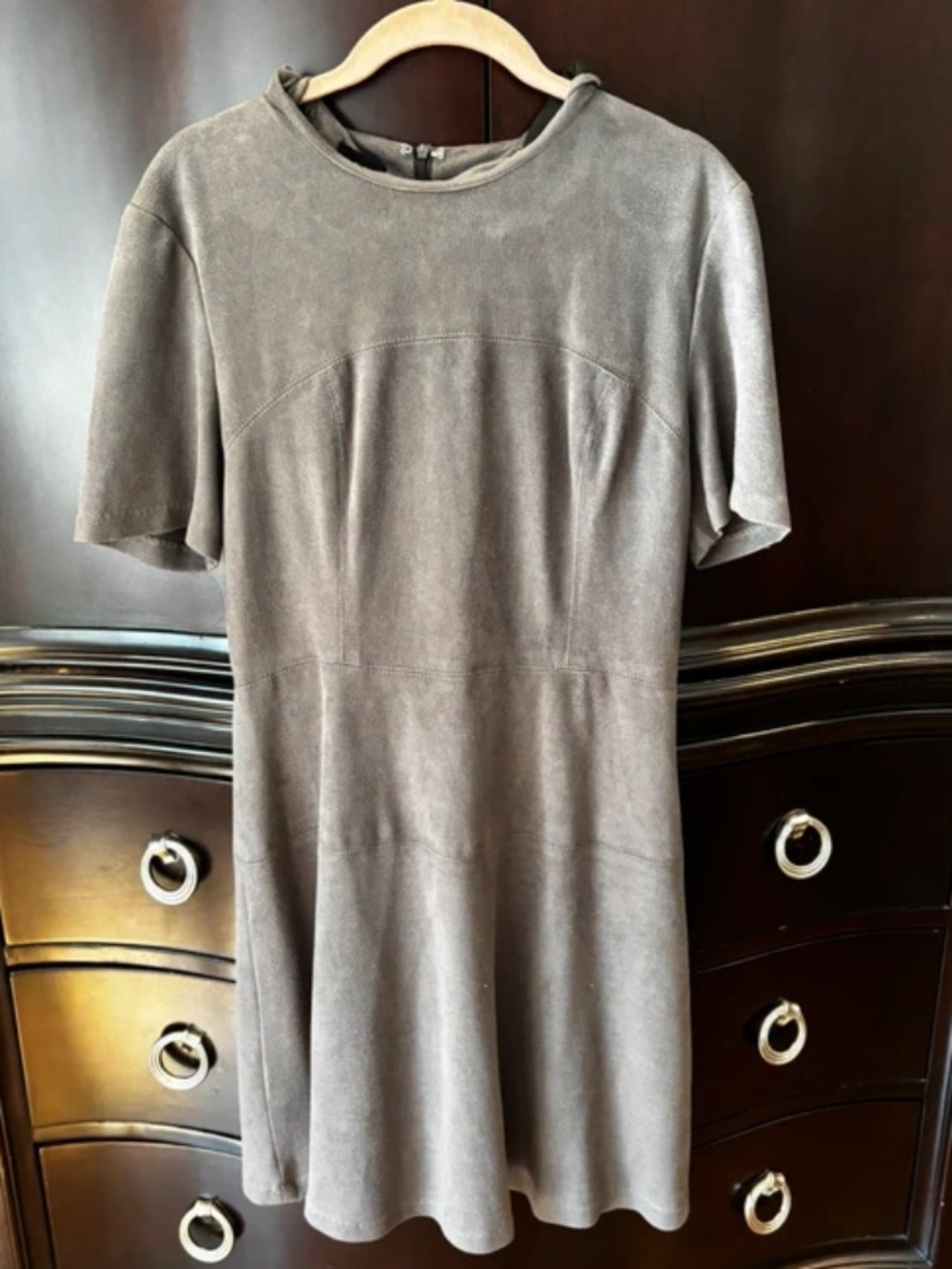 Fate women's grey suede dress